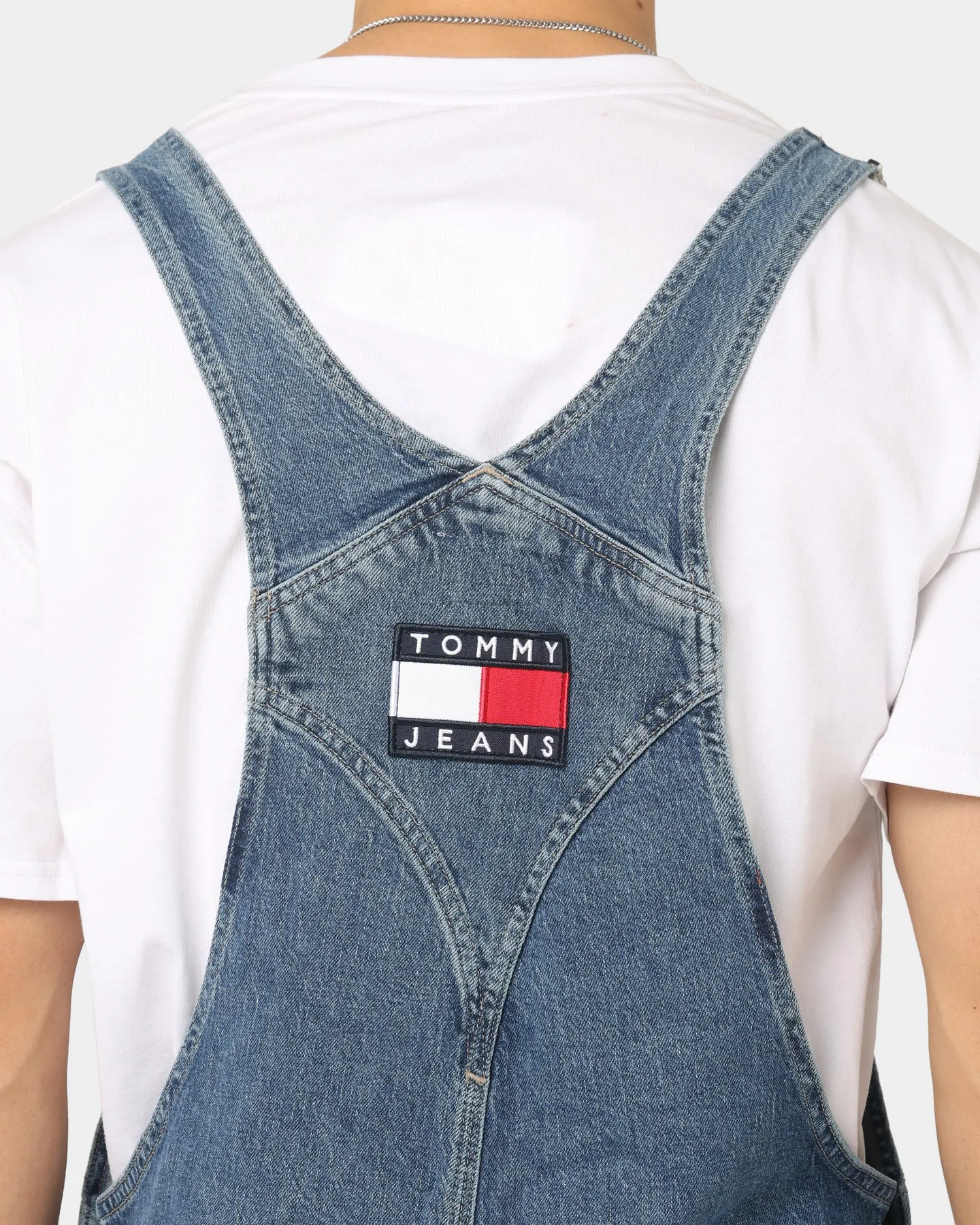 Tommy Jeans Faded Denim Dungarees Denim Medium