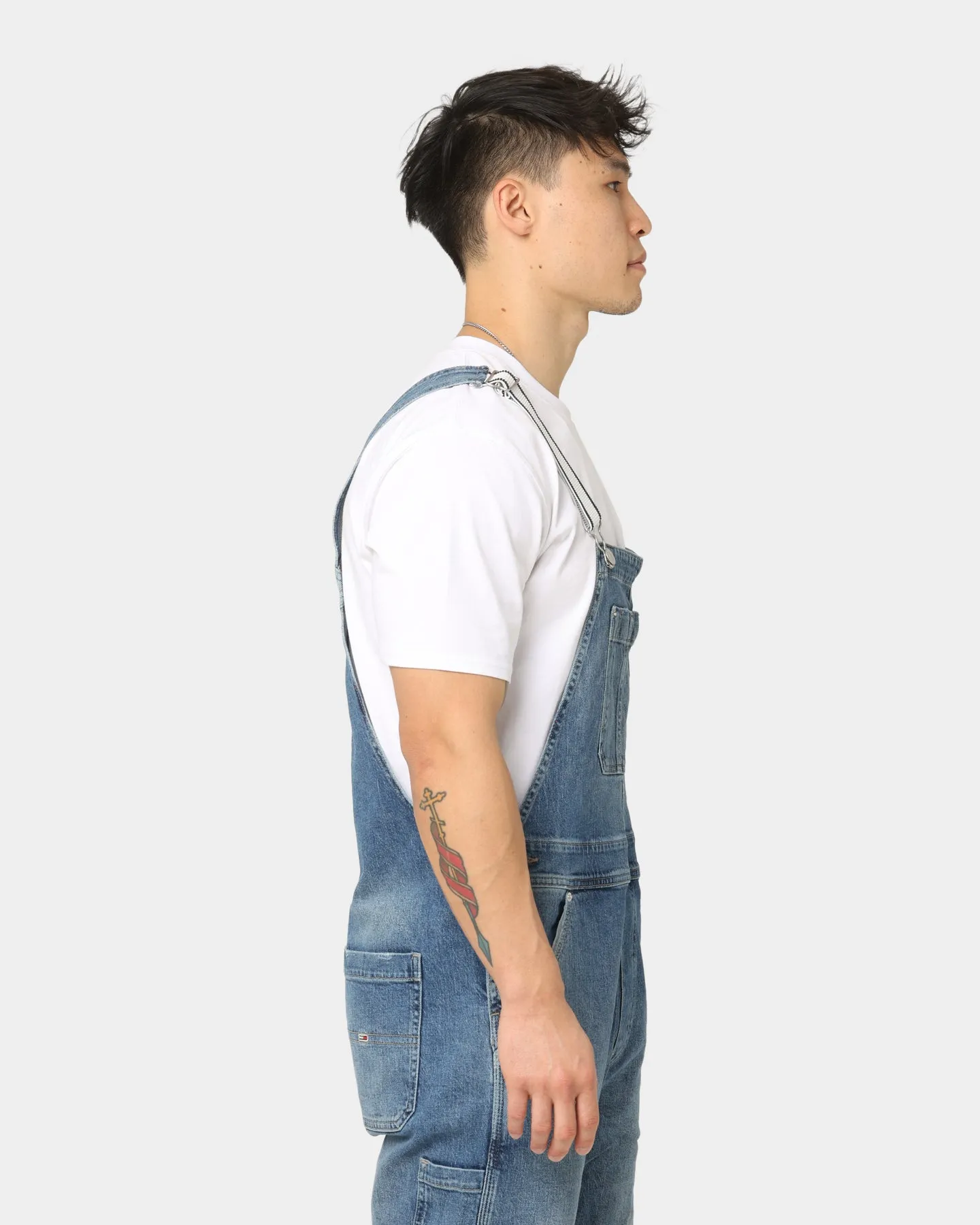 Tommy Jeans Faded Denim Dungarees Denim Medium