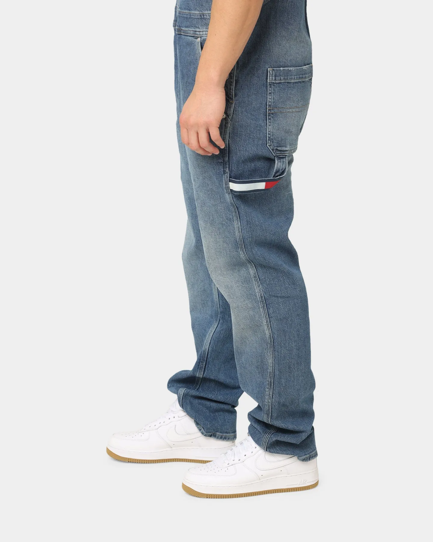 Tommy Jeans Faded Denim Dungarees Denim Medium