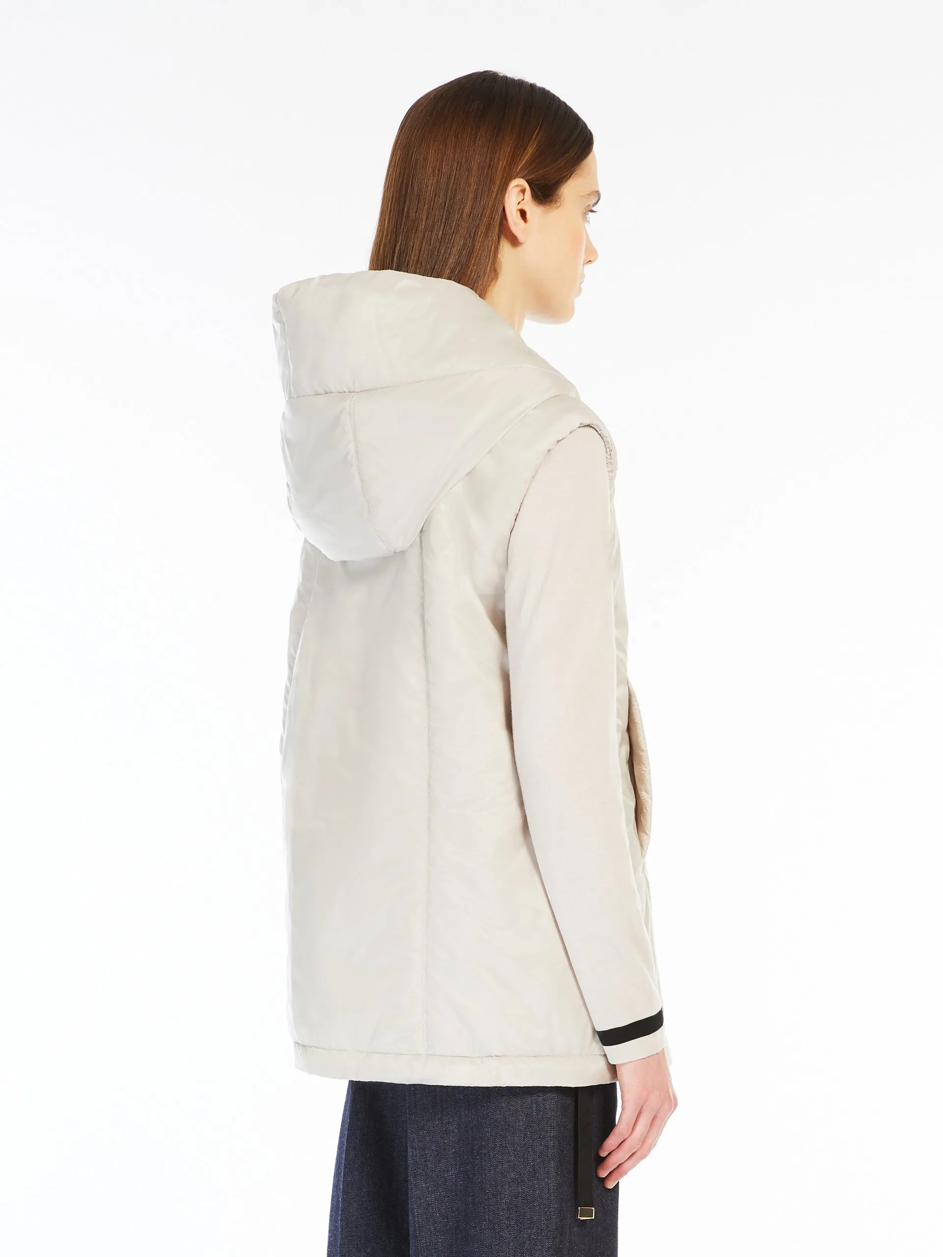 Water-repellent technical canvas gilet