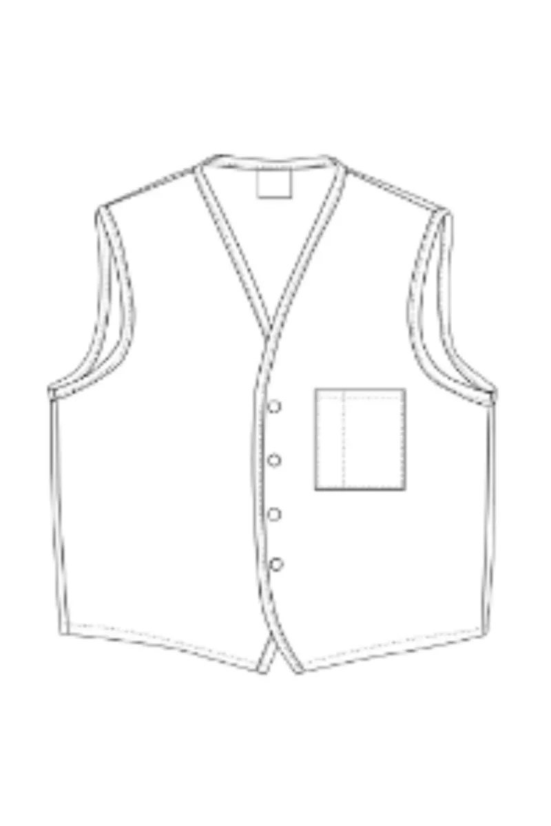 White 4-Button Unisex Vest with 1 Pocket