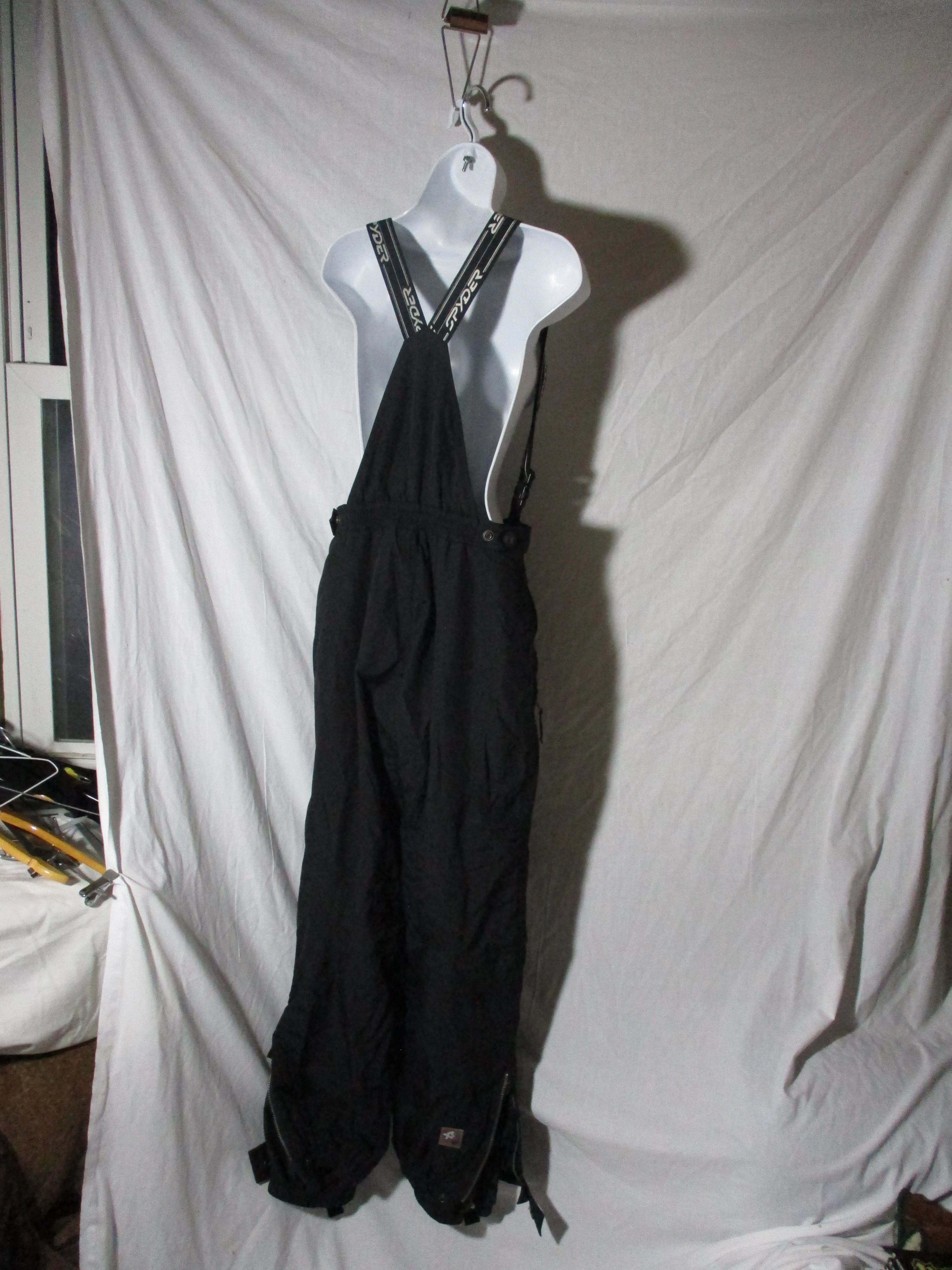 Womens SPYDER Winter Ski Snowboard Snow Pants Overalls BLACK 8 Suspenders