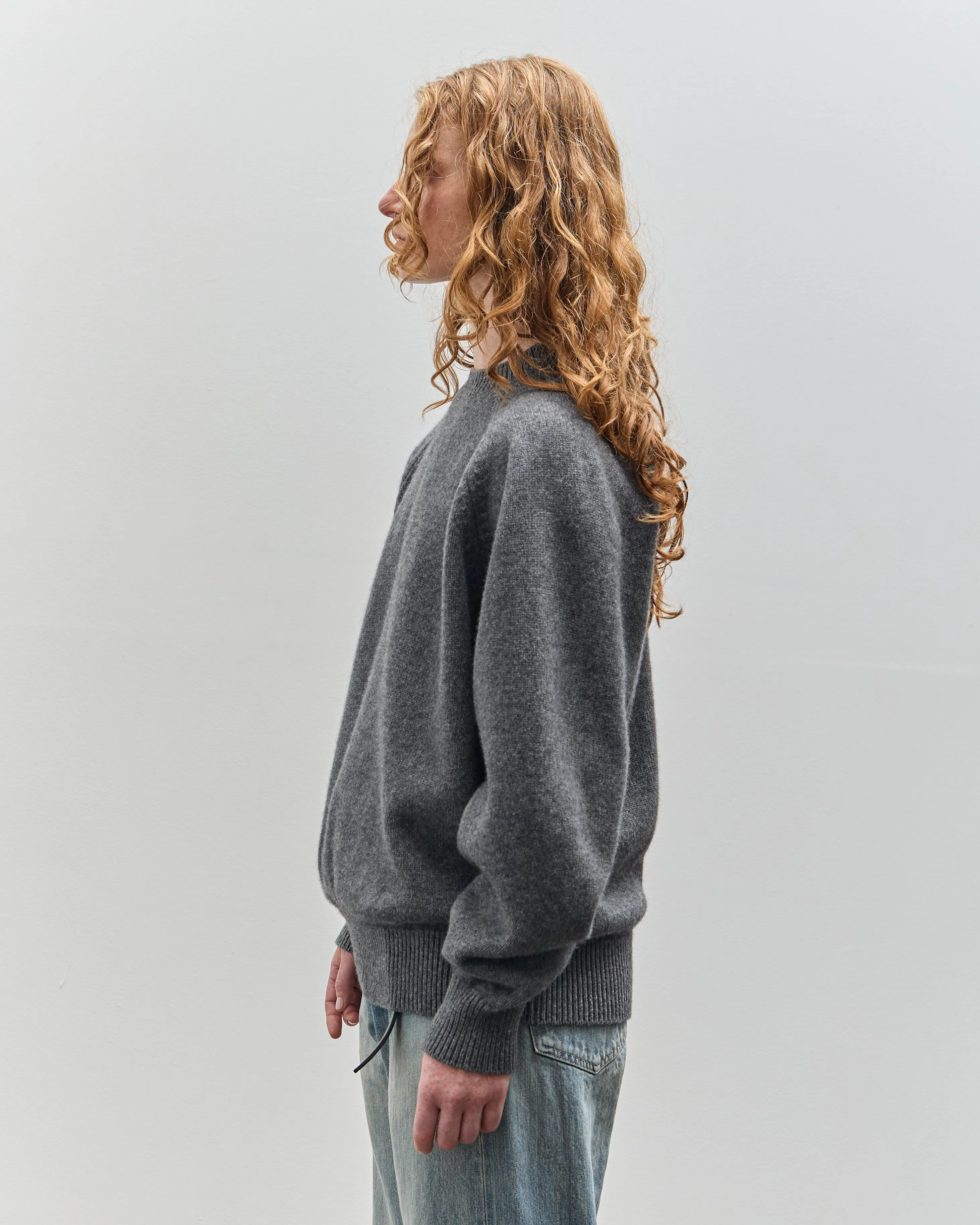 Yoko Sakamoto Raglan Crewneck Knit, Heather Grey
