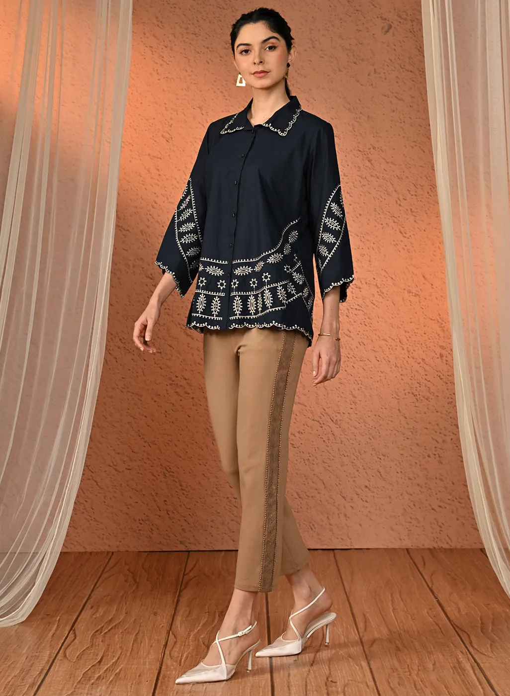 Zara Beige Straight Fit Pants for Women